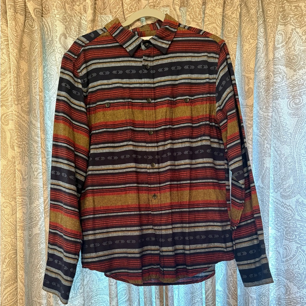 Goodfellow & Co Red and Blue Casual Button Down Shirt